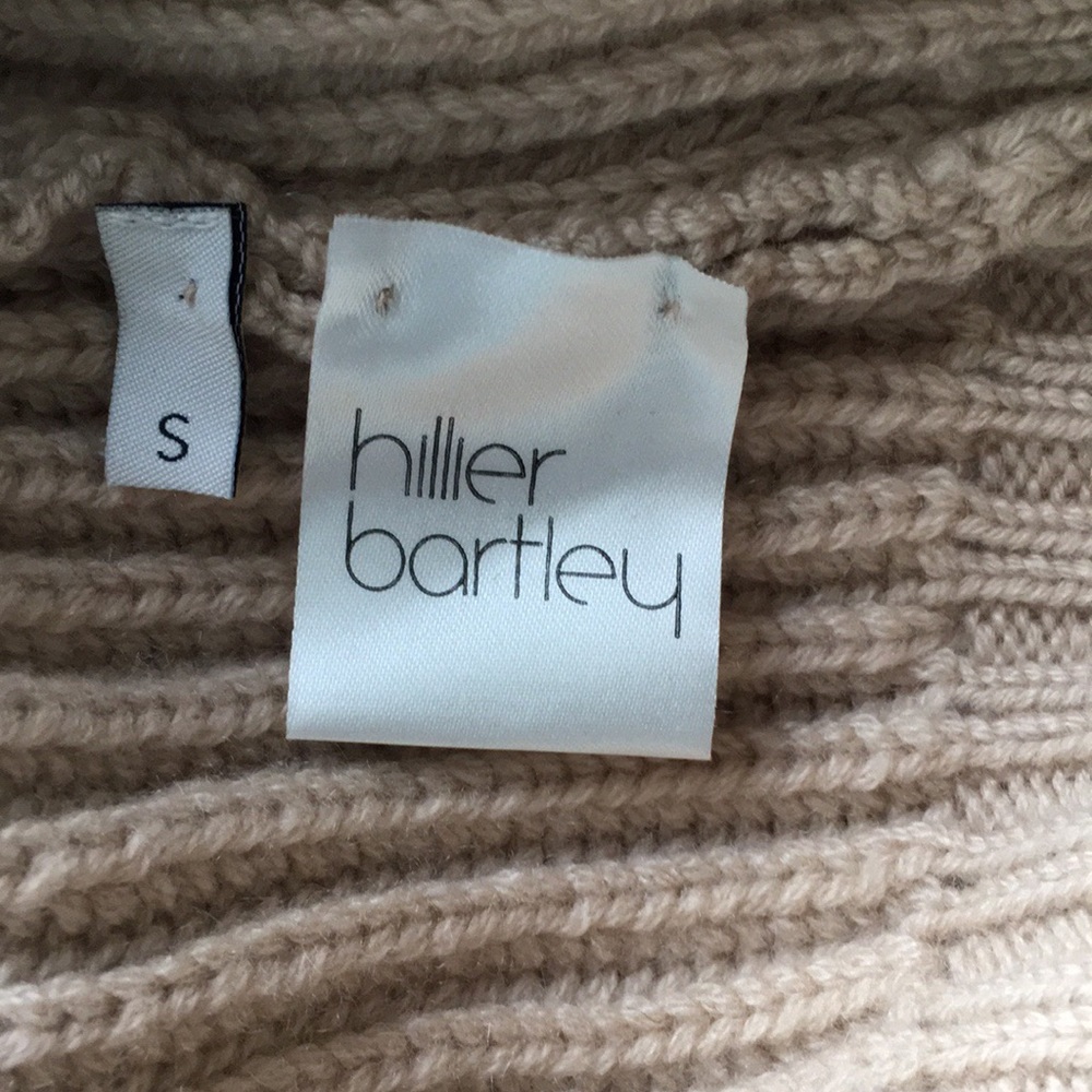 Hillier Bartley Cashmere Fringe Oversized Turtleneck Sweater Cream Gold S / M - Picture 8 of 16